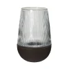 Pomax Photophores / T-lights-ARBRE - photophore/vase - bois de mangier / verre - DIA 22 x H 33 cm - brun foncé