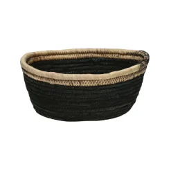 Pomax Paniers À Pain, Couverts Et Serviettes-ARNO - corbeille à pain - jacinthe d'eau - DIA 18,5 x H 7,5 cm - noir