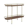 Pomax Étagères-ARTDECO - rack 2 étagères - bois de mangier / métal - L 100 x W 35 x H 80 cm - noyer