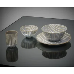 Pomax Vaisselle-ASPEN - assiette à dessert - porcelaine - DIA 22 cm - bleu glacier