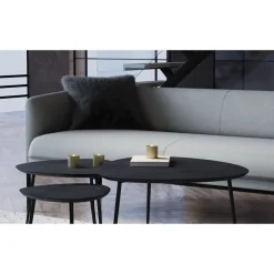 Pomax Tables Basses | Tables-AXIO - set/3 tables d'appoint - marbre - L 40/54/74 x W 40/52/68 x H 36/41/45 cm - noir