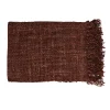 Pomax Plaids-AYALA - plaid - coton - L 150 x W 125 cm - rouille