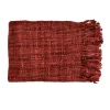 Pomax Plaids-AYALA - plaid - coton - L 150 x W 125 cm - corail