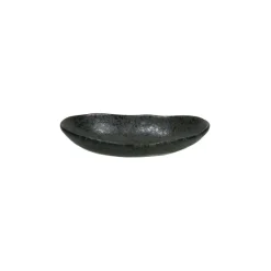 Pomax Vaisselle-BASALT - assiette ovale - grès - L 14,2 x W 9,1 x H 2,3 cm - noir