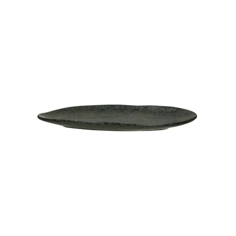 Pomax Vaisselle-BASALT - assiette ovale - grès - L 26,6 x W 11 x H 2,5 cm - noir