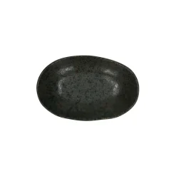 Pomax Vaisselle-BASALT - assiette ovale - grès - L 14,2 x W 9,1 x H 2,3 cm - noir