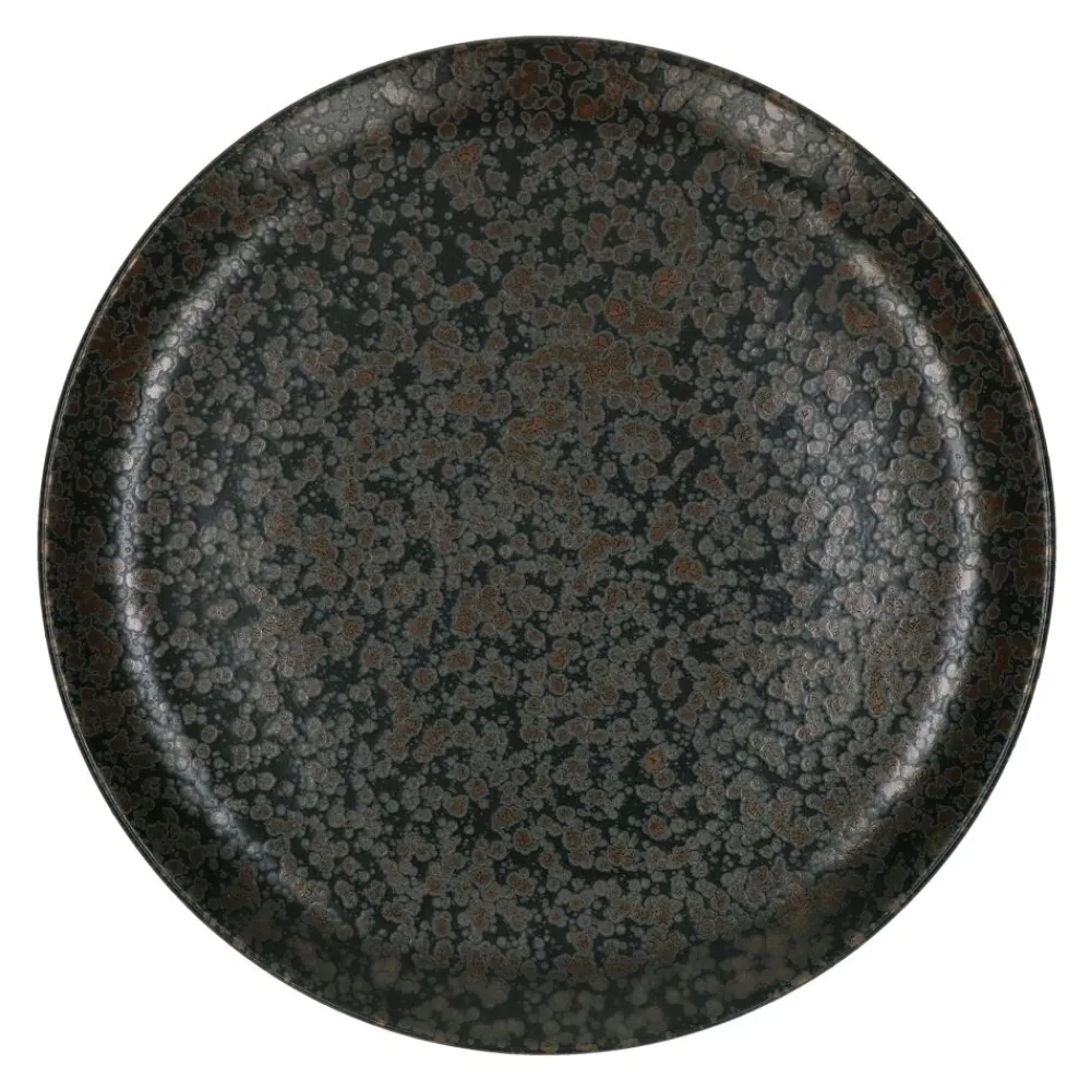 Pomax Vaisselle-BASALT - assiette plat - grès - DIA 27,2 x H 2,2 cm - noir