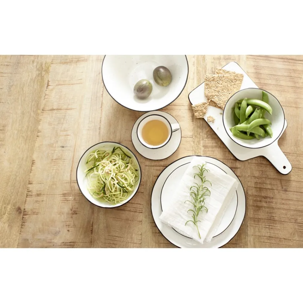 Pomax Vaisselle-BASIL - assiette plate - porcelaine - DIA 26 cm - blanc