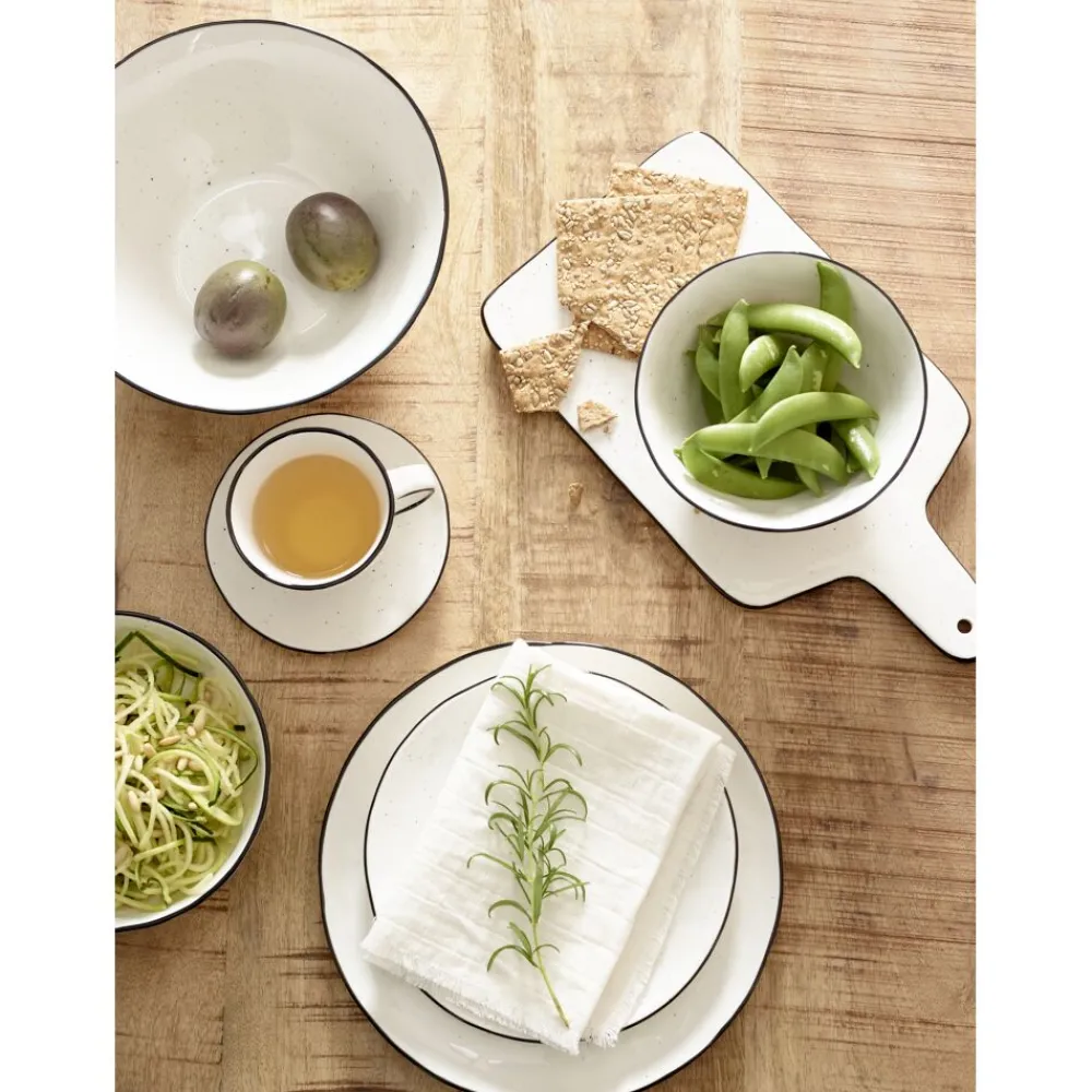 Pomax Vaisselle-BASIL - bol à pâtes - porcelaine - DIA 23 x H 9,7 cm - blanc
