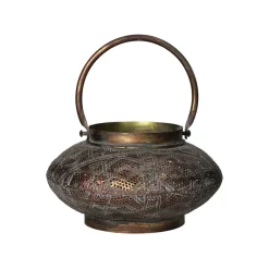 Pomax Lanternes-BERND - lanterne - métal - DIA 21,5 x H 12,5 cm - bronze