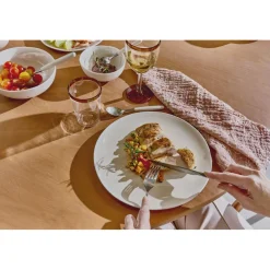 Pomax Vaisselle-BISCOTTI - assiette plate - porcelaine - DIA 26,8 x H 2 cm - écru