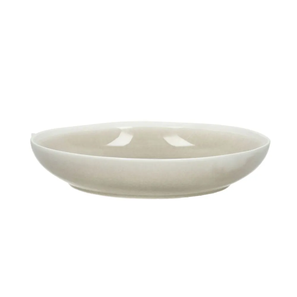 Pomax Vaisselle-BISCOTTI - blate - porcelaine - DIA 22,8 x H 4,5 cm - gris/beige