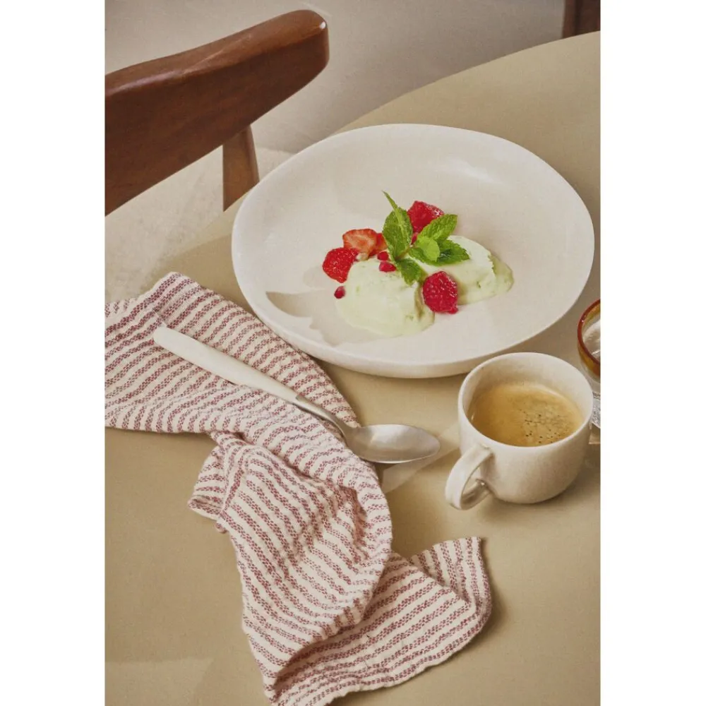 Pomax Vaisselle-BISCOTTI - blate - porcelaine - DIA 22,8 x H 4,5 cm - écru