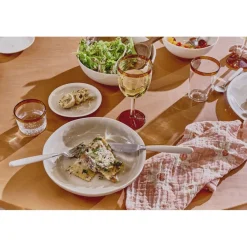 Pomax Vaisselle-BISCOTTI - blate - porcelaine - DIA 22,8 x H 4,5 cm - gris/beige
