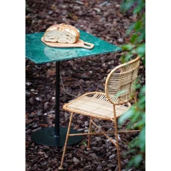 Pomax Tables-BISTRO - table à dîner - marbre / métal - L 70 x W 70 x H 76 cm - vert