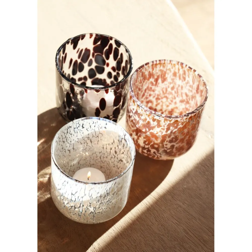 Pomax Photophores / T-lights-BIZOTTI - photophore - verre - DIA 9 x H 10 cm - brun