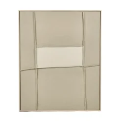 Pomax Tableau / Déco Murale-BLANCHE - toile avec cadre - bois de pin - L 80 x W 5 x H 100 cm - sable