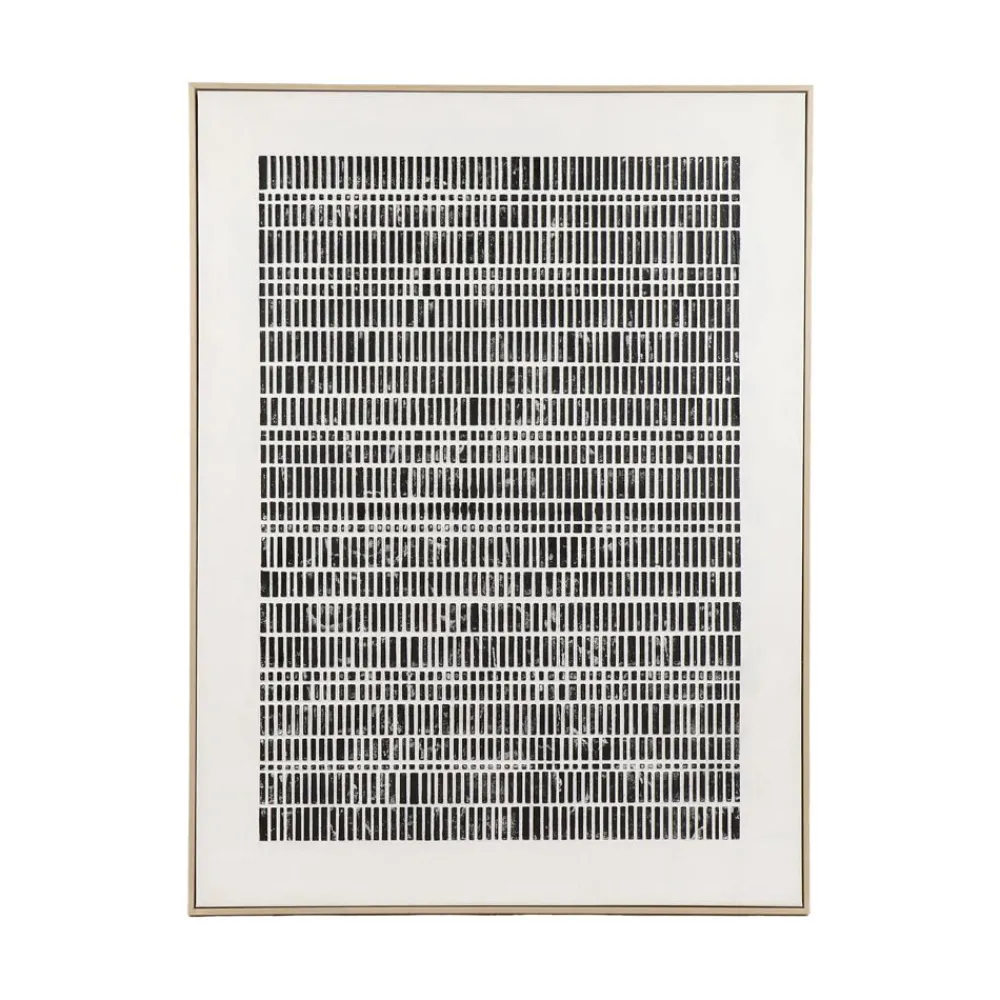 Pomax Tableau / Déco Murale-BLANCHE - toile avec cadre - bois de pin - L 90 x W 5 x H 120 cm - noir/blanc
