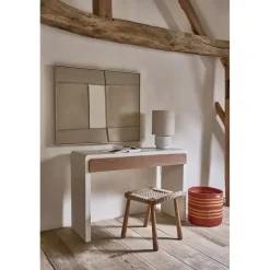 Pomax Tableau / Déco Murale-BLANCHE - toile avec cadre - bois de pin - L 80 x W 5 x H 100 cm - sable