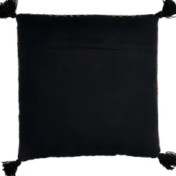 Pomax Coussins-BOMBAY - coussin - jute / coton - L 45 x W 45 cm - naturel/noir