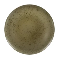 Pomax Vaisselle-BOSQUE - assiette à dessert - grès - DIA 22 x H 3 cm - olive