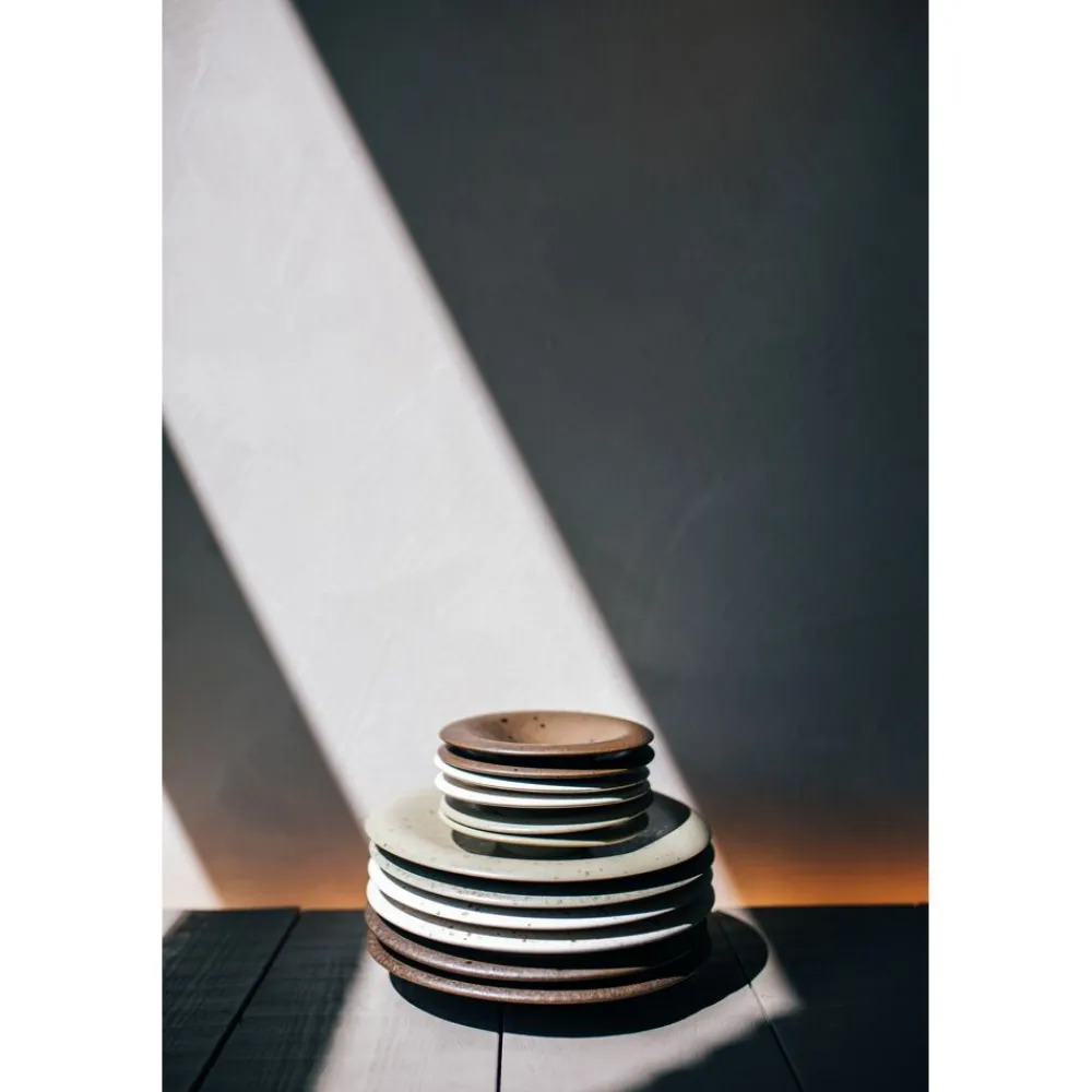 Pomax Vaisselle-BOSQUE - assiette apéritif - grès - DIA 13 x H 2 cm - brun
