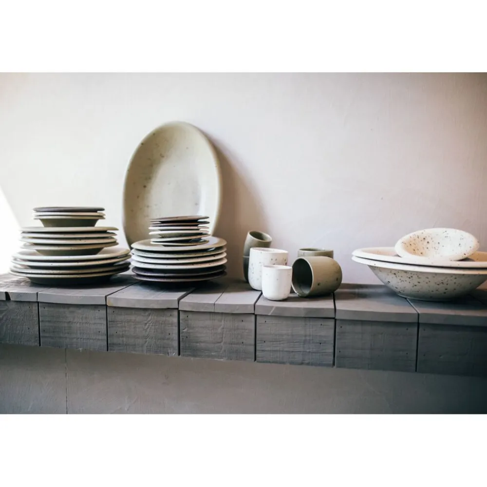 Pomax Vaisselle-BOSQUE - assiette apéritif - grès - DIA 13 x H 2 cm - olive