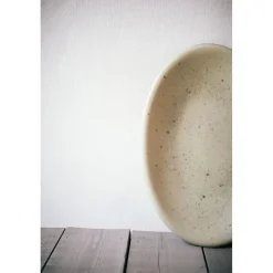 Pomax Vaisselle-BOSQUE - assiette de présentation - grès - L 40 x W 27 x H 4 cm - olive