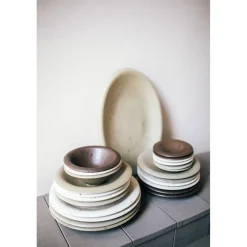 Pomax Vaisselle-BOSQUE - assiette plate - grès - DIA 28 x H 3 cm - olive