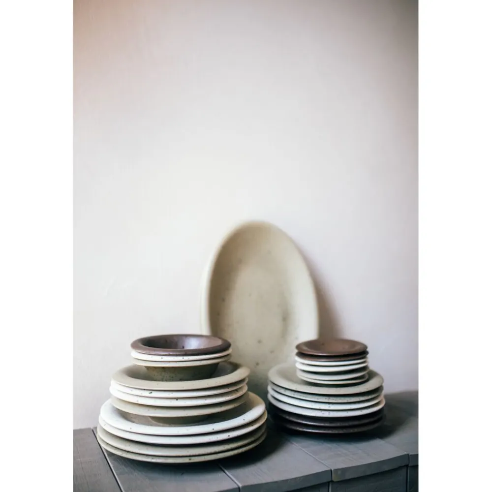 Pomax Vaisselle-BOSQUE - assiette plate - grès - DIA 28 x H 3 cm - olive