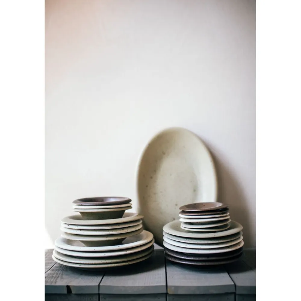 Pomax Vaisselle-BOSQUE - bol à pâtes/soup - grès - DIA 20 x H 5 cm - blanc