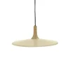 Pomax Suspensions-BRAMPTON - lampe suspendue - métal / bois de manguier - DIA 40 x H 13 cm - latté