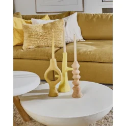 Pomax Coussins-BRINDISI - coussin - laine / jute - L 60 x W 40 cm - ocre