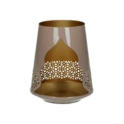Pomax Photophores / T-lights-CADIZ - photophore - métal - DIA 16,5 x H 19 cm - rose