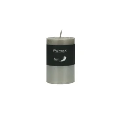 Pomax Bougies-CANDLE - bougie - cire de paraffine - DIA 5 x H 8 cm - argent