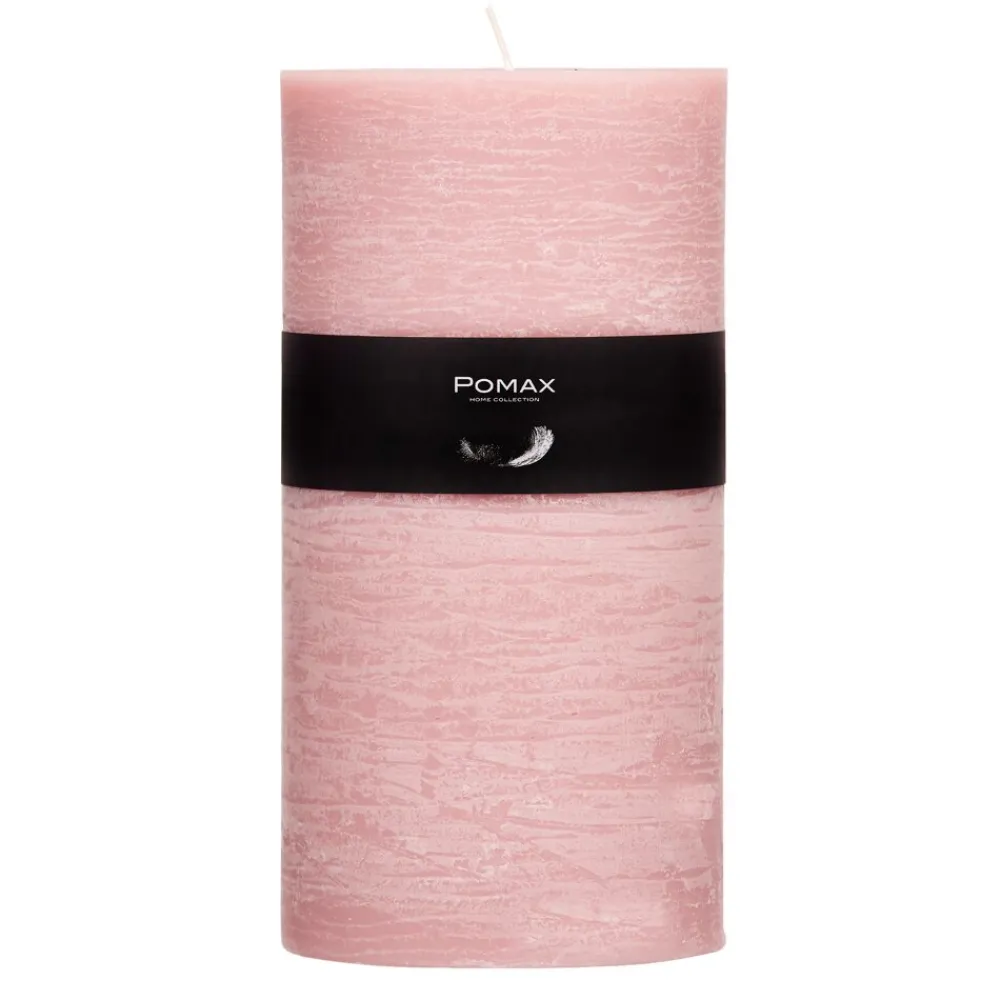 Pomax Bougies-CANDLE - bougie - cire de paraffine - DIA 10 x H 20 cm - rose clair