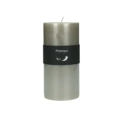 Pomax Bougies-CANDLE - bougie - cire de paraffine - DIA 7 x H 14 cm - argent