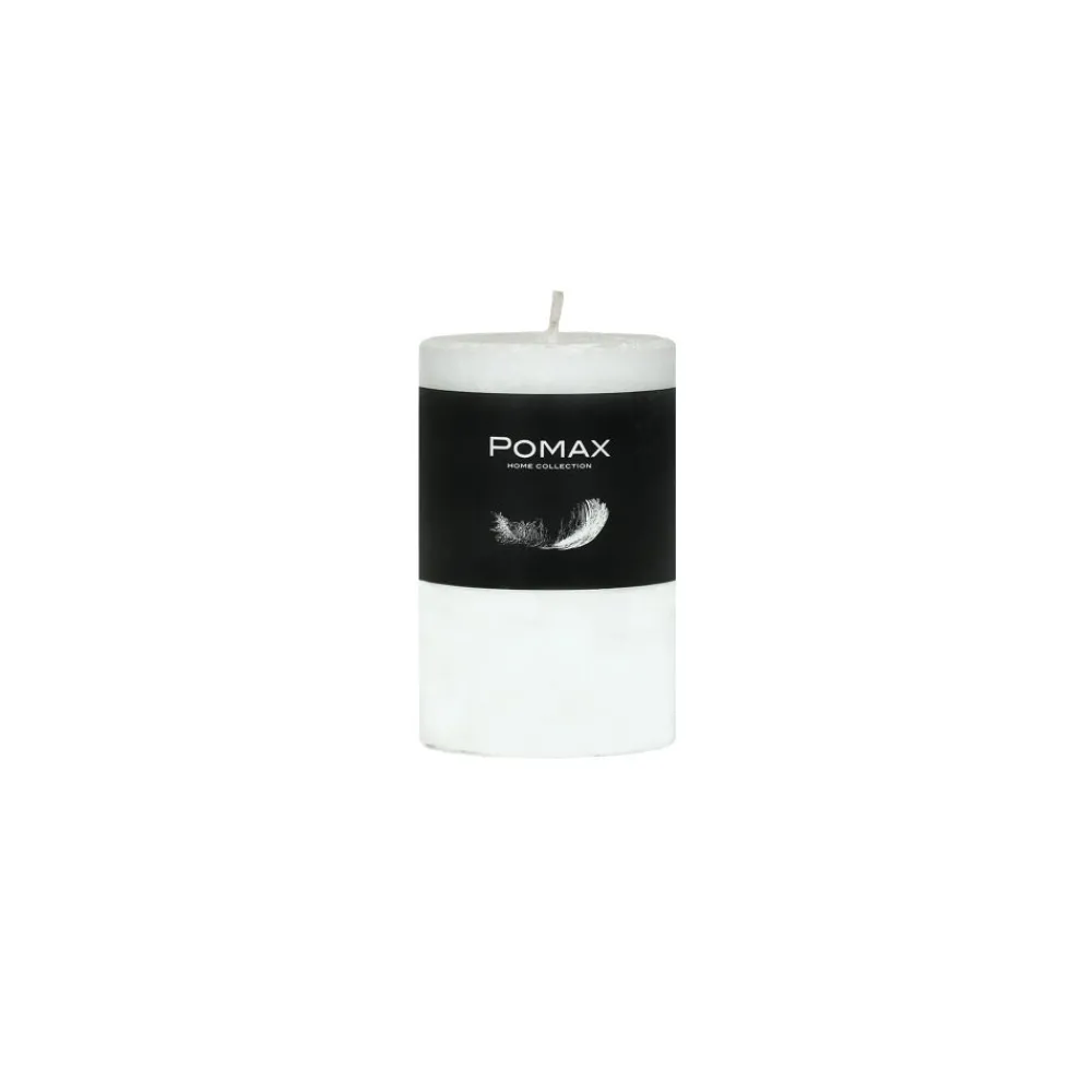 Pomax Bougies-CANDLE - bougie - cire de paraffine - DIA 5 x H 8 cm - Blanc