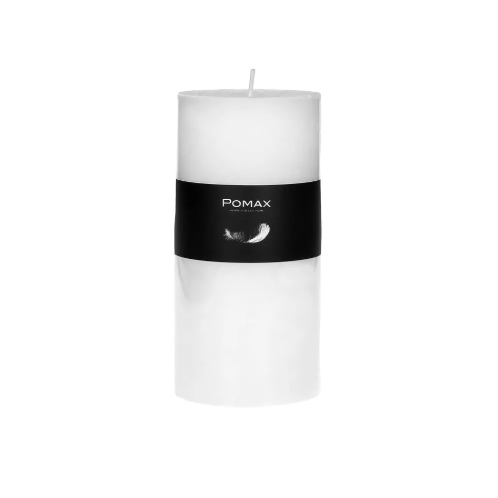 Pomax Bougies-CANDLE - bougie - cire de paraffine - DIA 7 x H 14 cm - Blanc