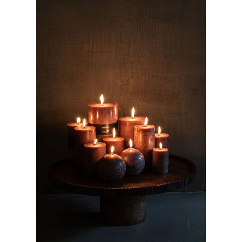 Pomax Bougies-CANDLE - bougie - cire de paraffine - DIA 10 x H 20 cm - noisette