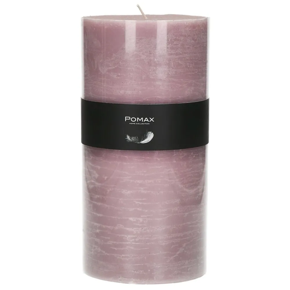 Pomax Bougies-CANDLE - bougie - cire de paraffine - DIA 10 x H 20 cm - rose clair