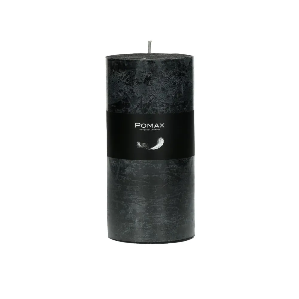 Pomax Bougies-CANDLE - bougie - cire de paraffine - DIA 7 x H 14 cm - noir