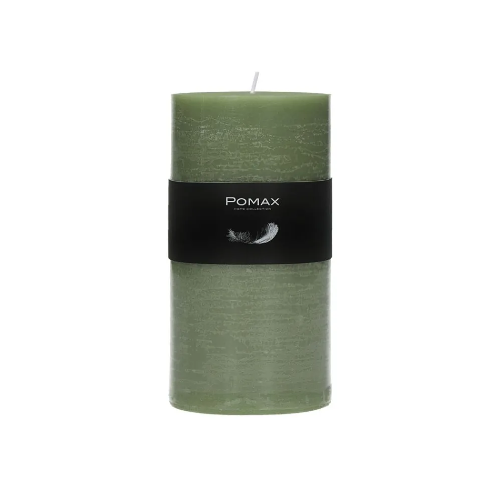 Pomax Bougies-CANDLE - bougie - cire de paraffine - DIA 7 x H 14 cm - avocat