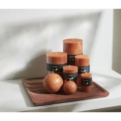 Pomax Bougies-CANDLE - bougie - cire de paraffine - DIA 7 x H 14 cm - rouille