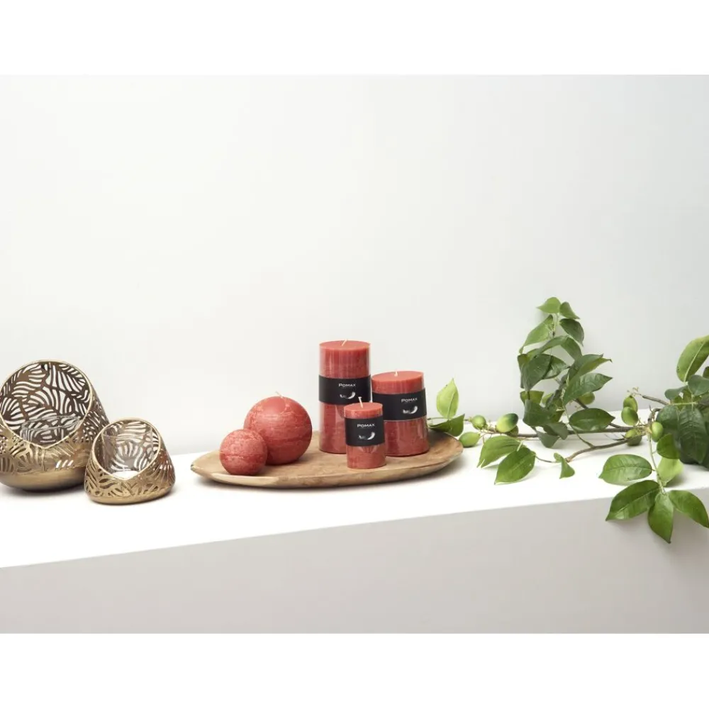 Pomax Bougies-CANDLE - bougie - cire de paraffine - DIA 6 cm - terracotta
