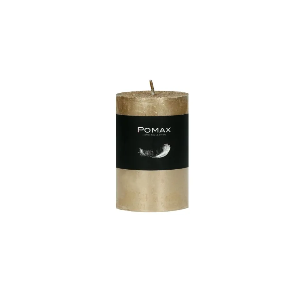 Pomax Bougies-CANDLE - bougie - cire de paraffine - DIA 5 x H 8 cm - champagne