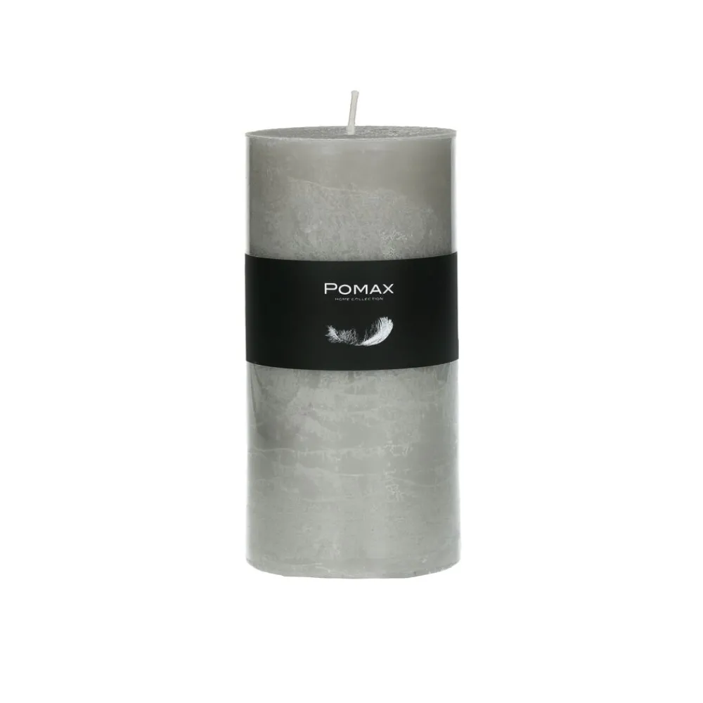 Pomax Bougies-CANDLE - bougie - cire de paraffine - DIA 7 x H 14 cm - lin