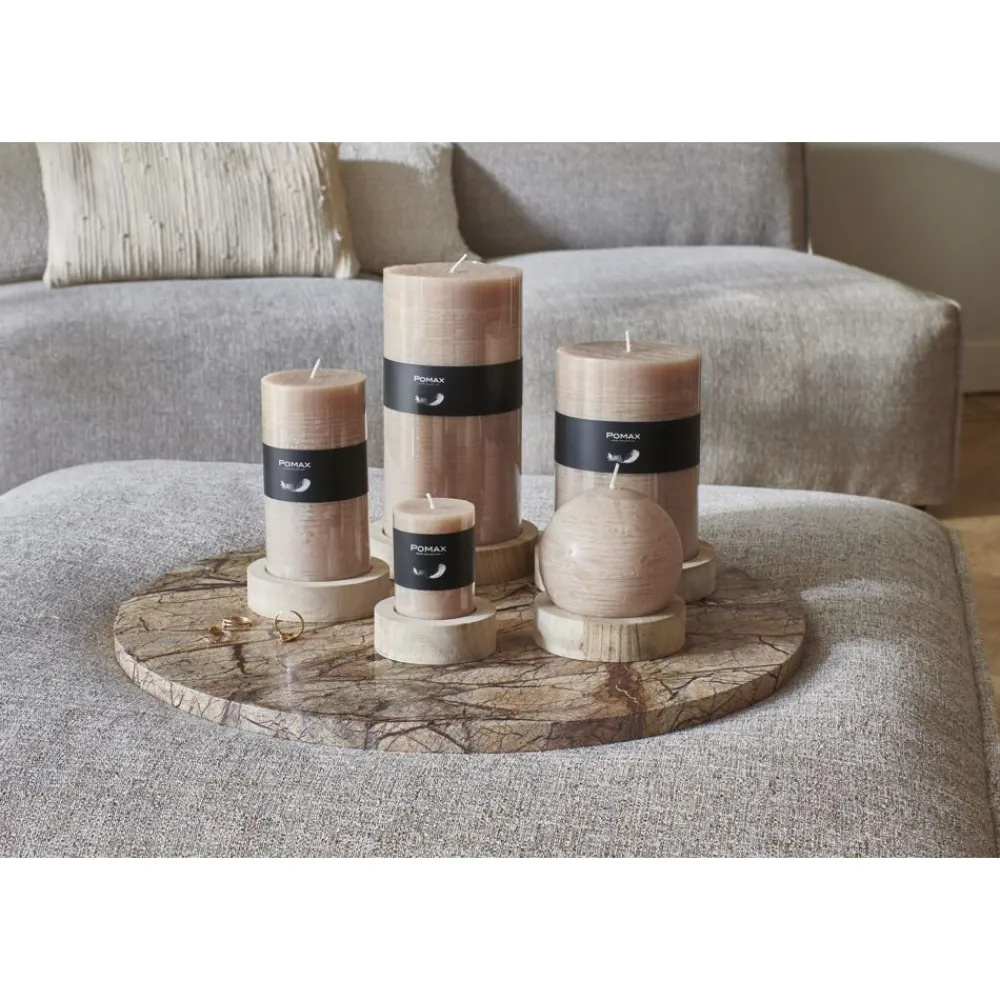 Pomax Bougies-CANDLE - bougie - cire de paraffine - DIA 9 cm - miel