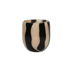 Pomax Photophores / T-lights-CANNES - vase/photophore - verre - DIA 13 x H 14,5 cm - ivoire