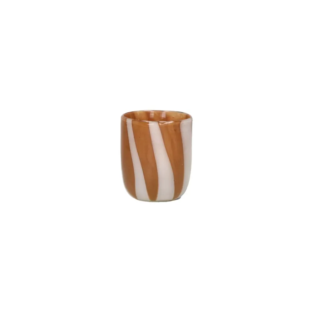 Pomax Photophores / T-lights-CANNES - vase/photophore - verre - DIA 7 x H 8 cm - ambre